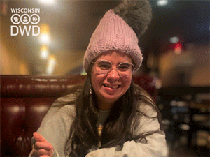 Virginia Rodriguez is a proud, former DVR consumer who now serves as a crisis counselor for 988 Wisconsin Lifeline.
